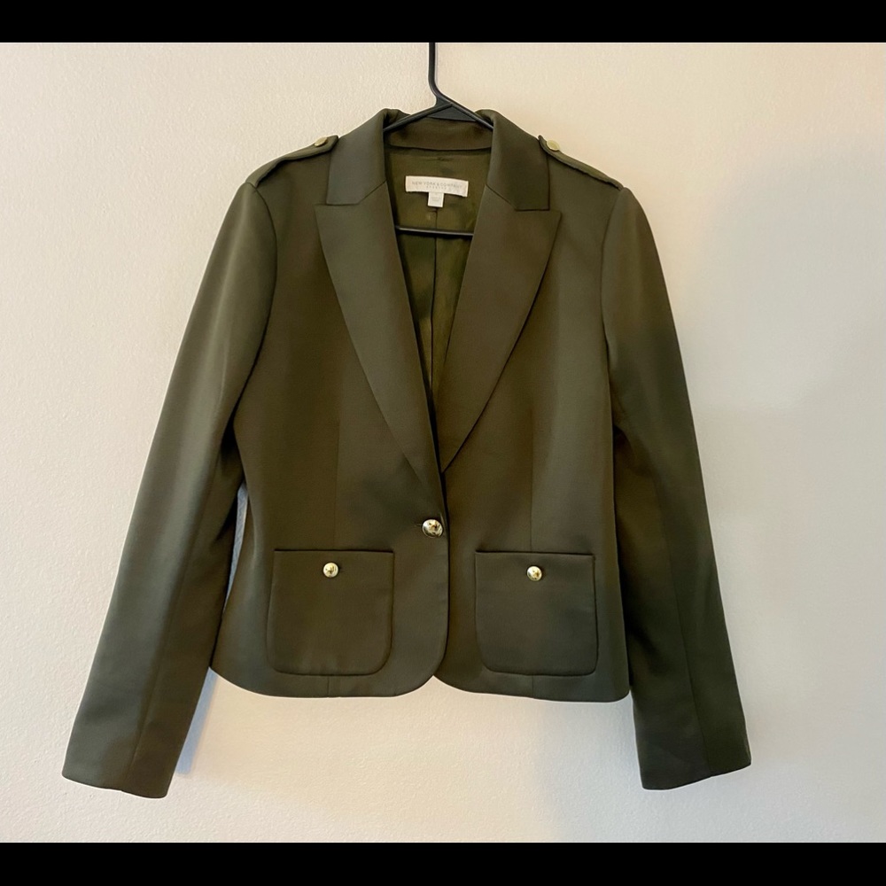 New York & company Green military blazer , size 10 like new